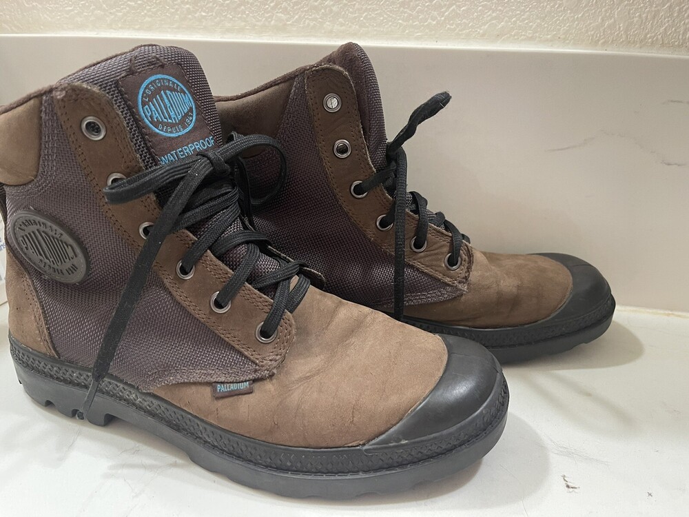 🚨 Palladium Hiking Brown Nubuc Leather Outdoors 6.5 Women